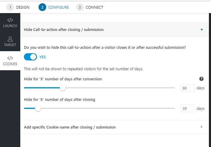 convert pro cookies settings