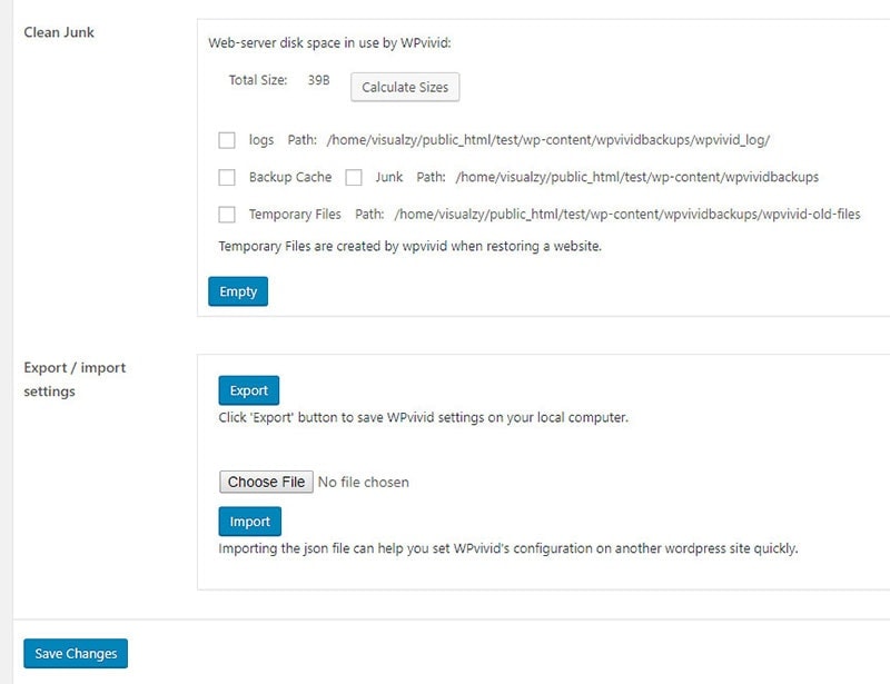 manual backup website