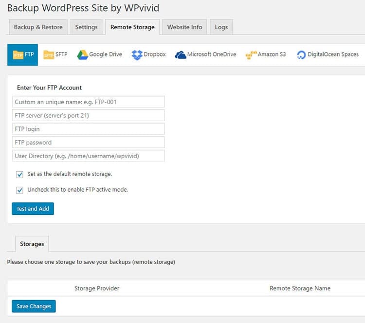 schedule website backups plugin