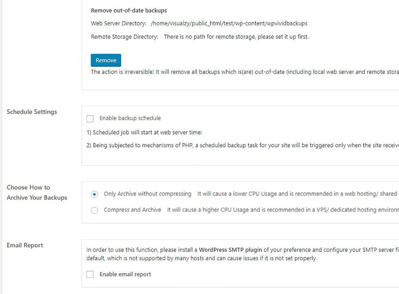 wordpress site automatic backups