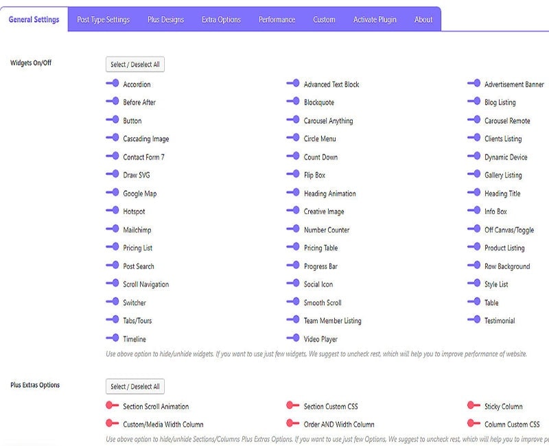 The Plus Addons for Elementor modules