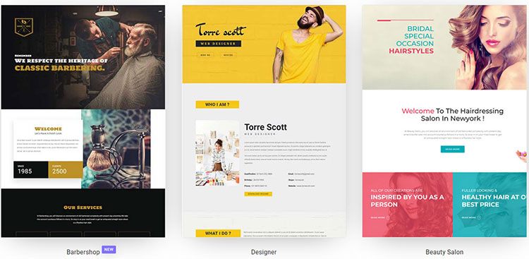 barbershop elementor templates