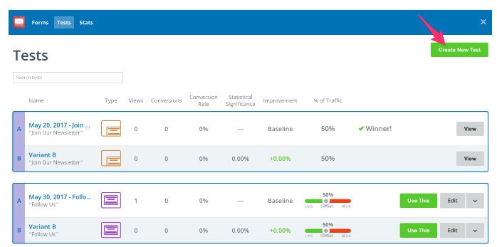 sumo optin form testing