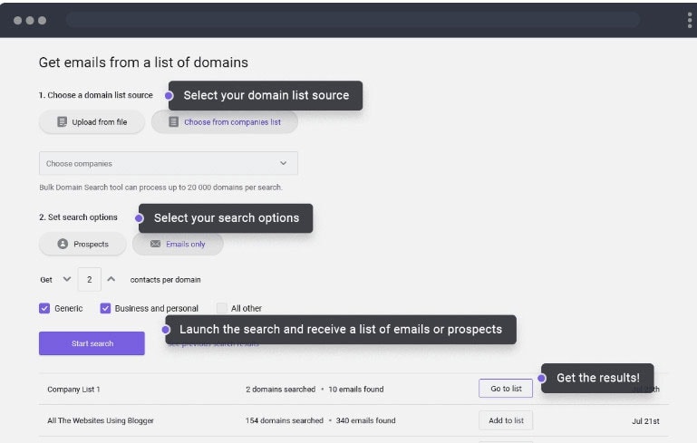 extract emails from any website