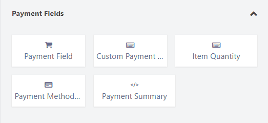 Fluent Form payment fields.