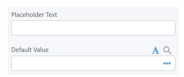 placeholders alongside default values