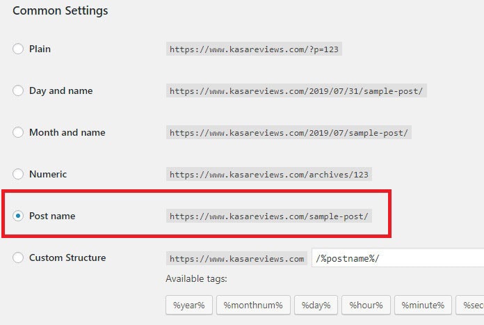 choose best permalinks wordpress