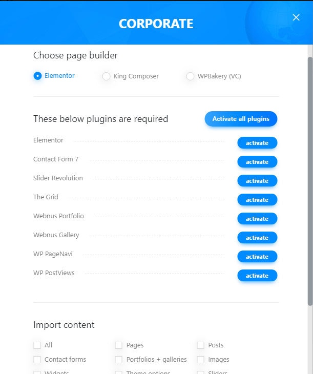 demo importer webnus deep theme