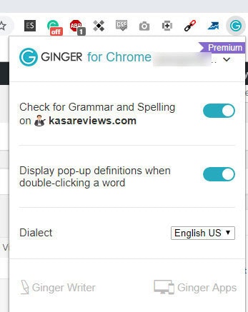 ginger chrome extension