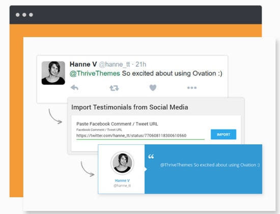 import testimonials from social media accounts