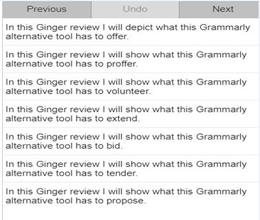 rephrase feature ginger software