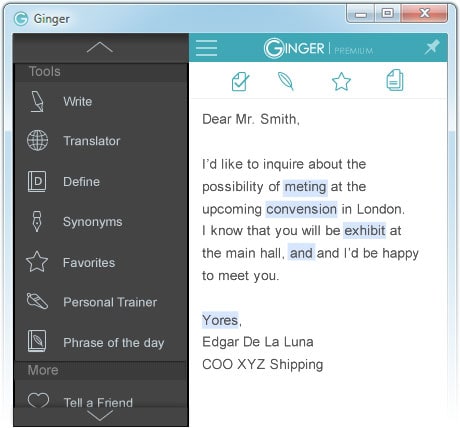 using Ginger software with wordpress