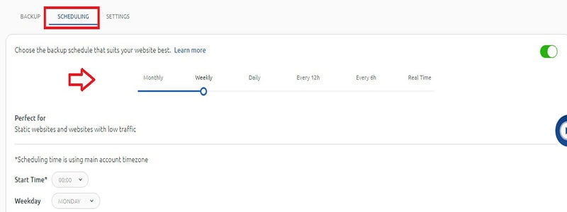10web scheduling backups