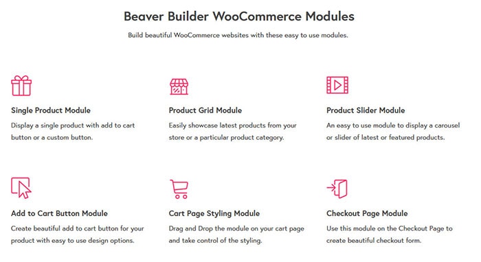 beaver builder woocommerce modules