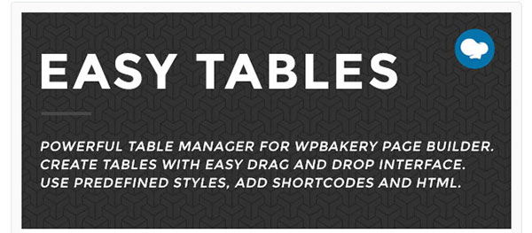 create tables wpbakery