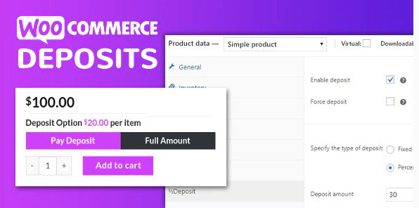 deposits in woocommerce