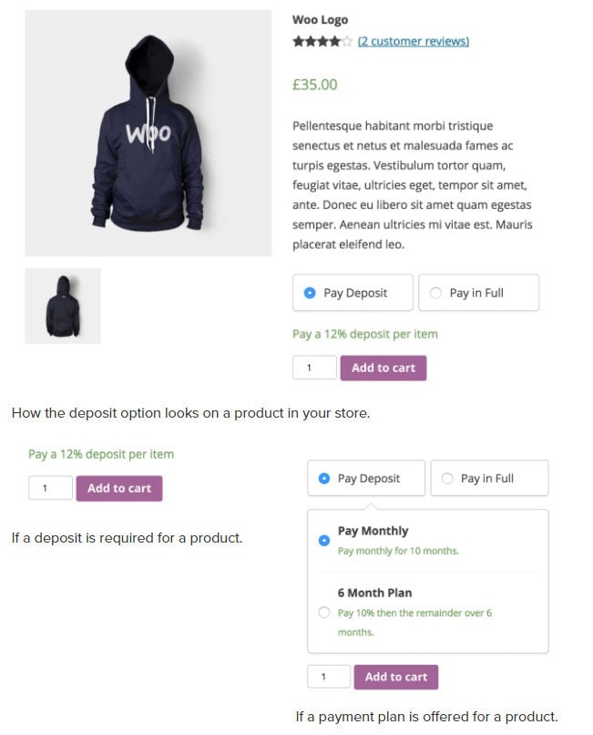 woocommerce paypal deposit