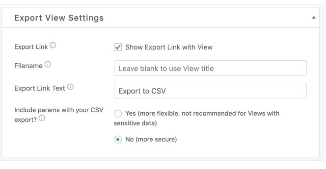 wordpress form export to csv