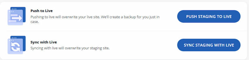 10Web staging feature.