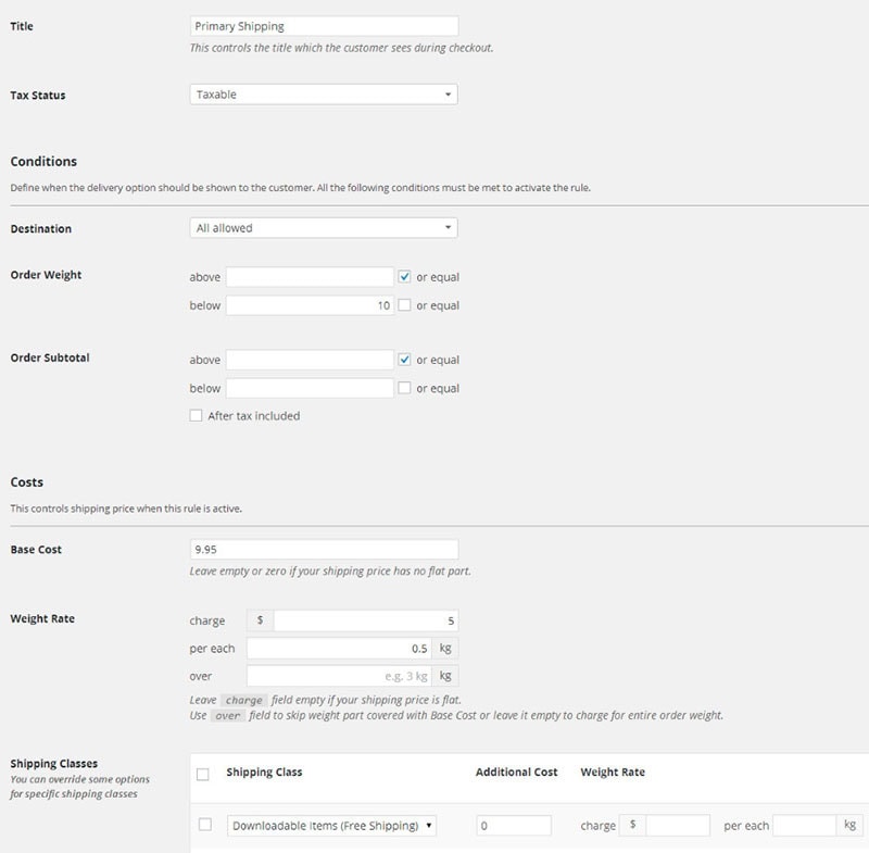 woocommerce shipping by category