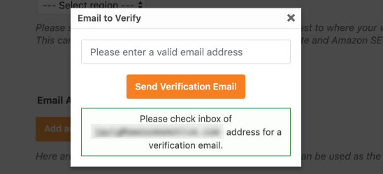 amazon ses smtp add email