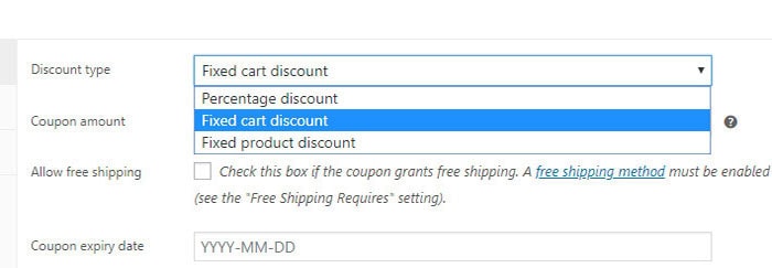 coupon discount type