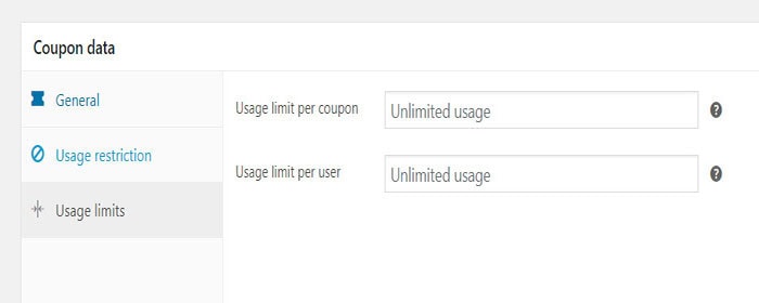 coupon usage limit per user woocommerce