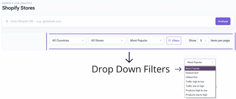 SaleSource filter stores.