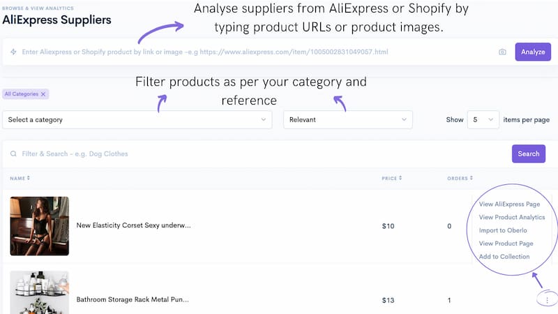 SaleSource supplier analysis.