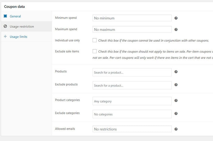 woocommerce coupon usage restriction