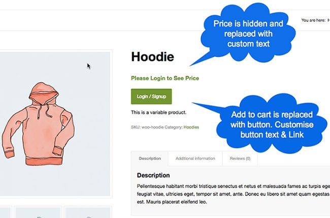 woocommerce hide price for specific category