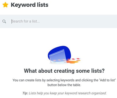 kwfinder lists