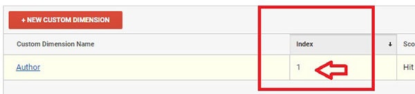 Google Analytics index number