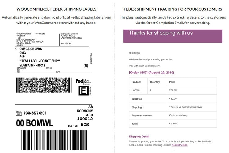 WooCommerce FedEx Shipping Plugin print label