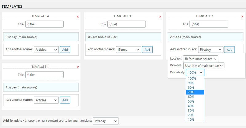 templates settings