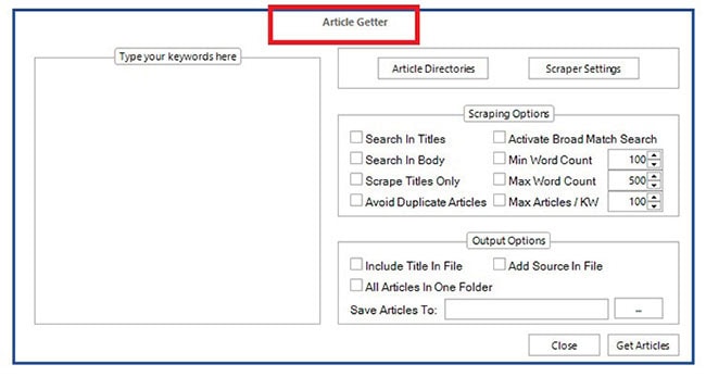 article getter kontent machine