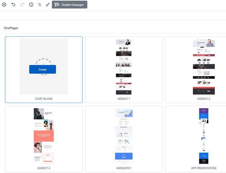 how to create one page website in wordpress
