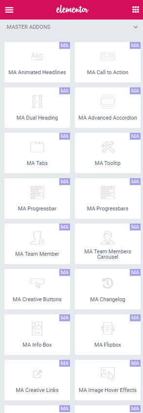 master addons for elementor blocks