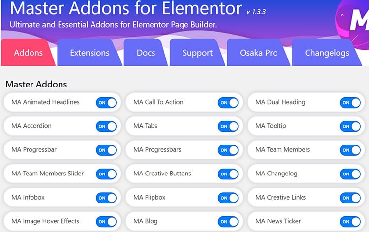 master addons for elementor free vs paid
