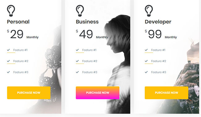 pricing table elementor addon