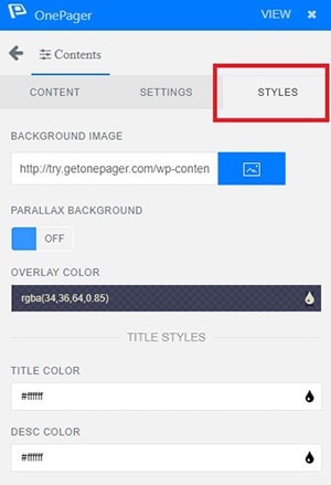 wponepager styles