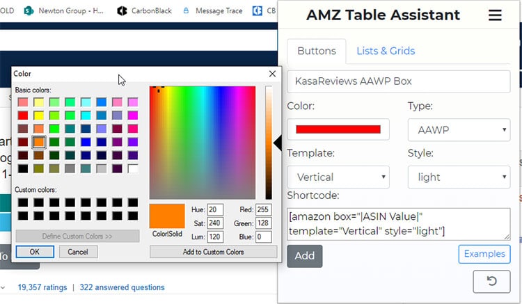 Amazon Custom Shortcode Button Creation