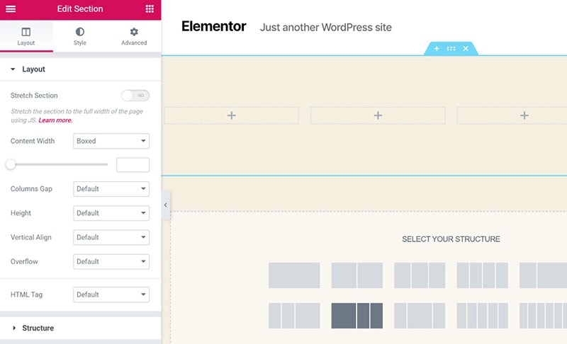 Elementor frontend editor example