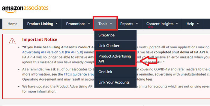 how to generate amazon api keys