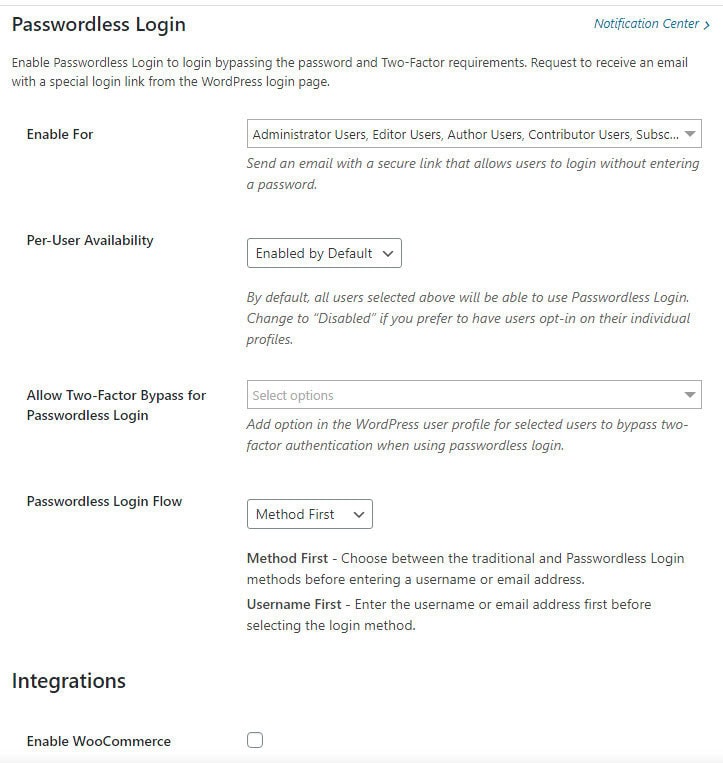 wordpress passwordless login