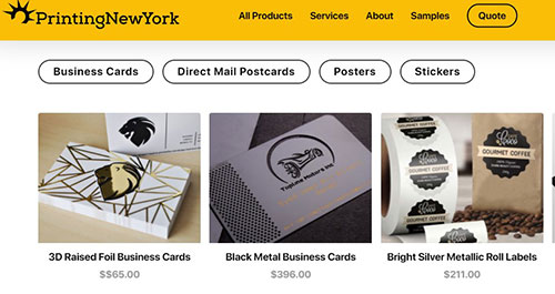 Example of site powered by WooCommerce plugin.