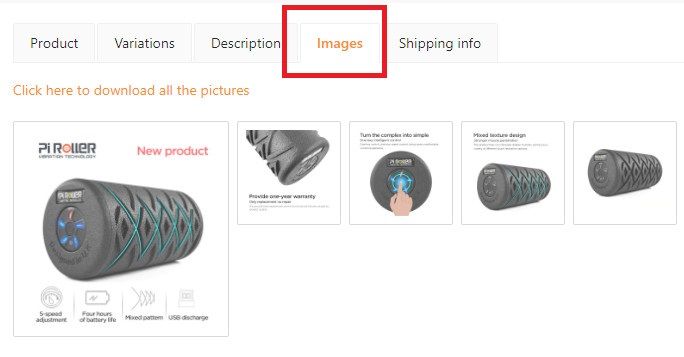 Edit or add new images to the product.