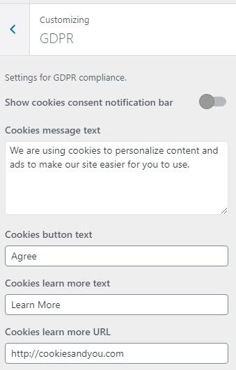 Everse theme GDPR feature.