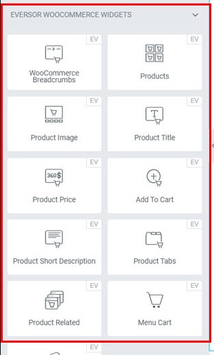Everse theme WooCommerce ready widgets for Elementor.