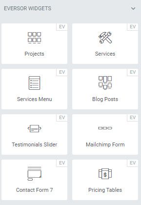 Eversor Elementor plugin widgets.
